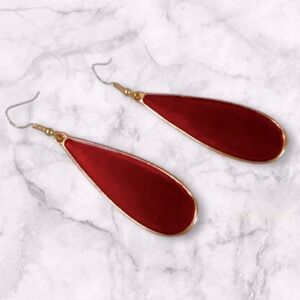NWOT Ruby Red & Gold Drop Earrings